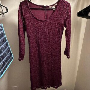 Burgundy with flower print Dress from Forever 21